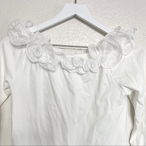 La Fille Du Couturier White Ruffle Trim Blouse - Picture 5 of 9
